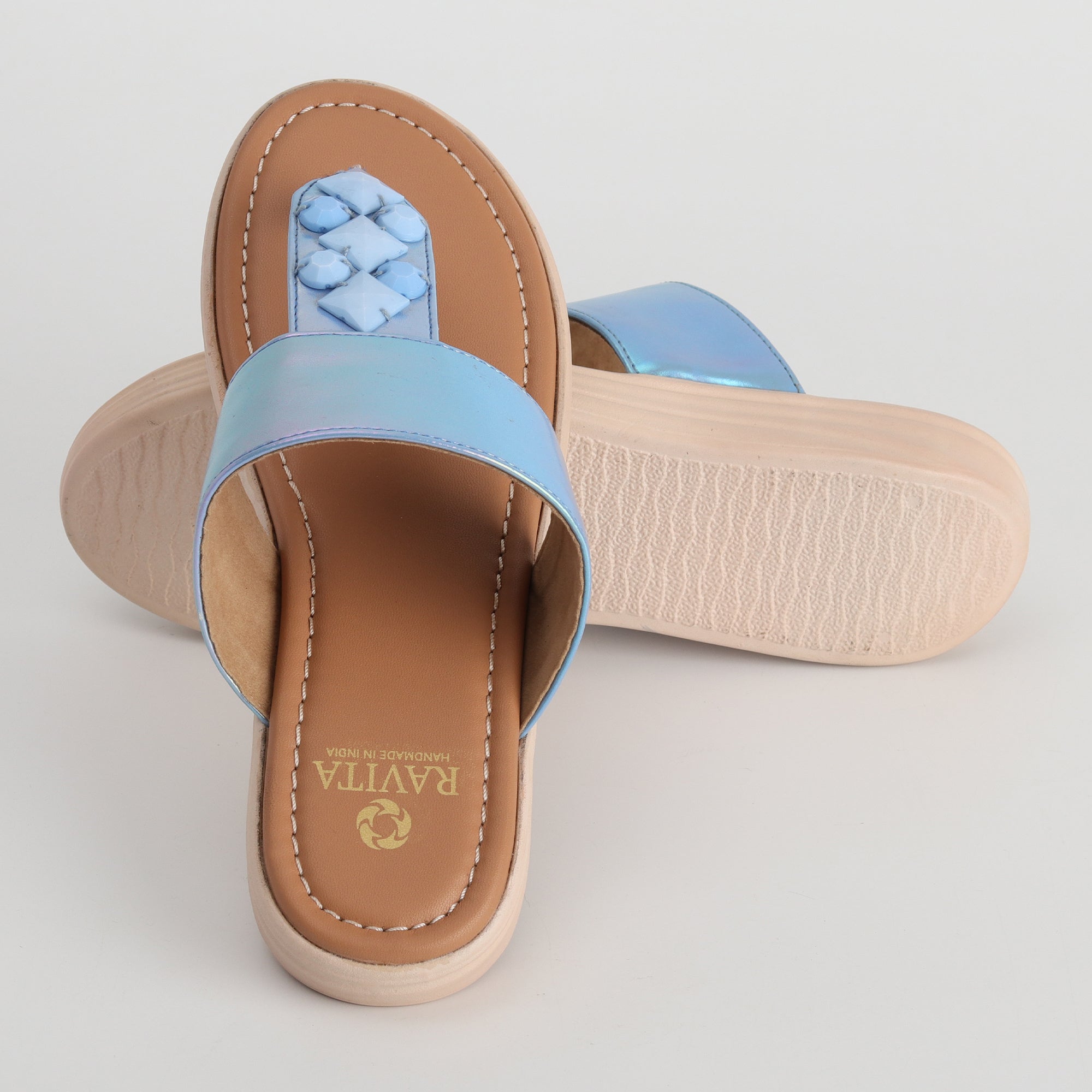 Women’s Blue Vegan Wedge Heels - Casual & Comfy Wear Heels