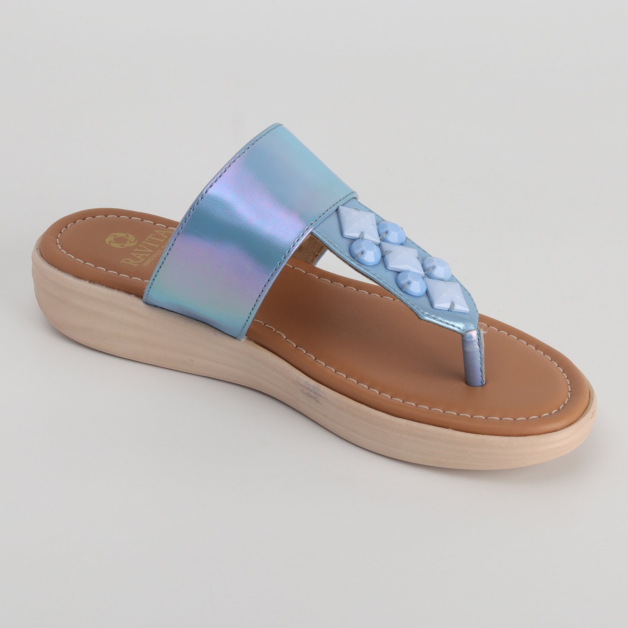 Women’s Blue Vegan Wedge Heels - Casual & Comfy Wear Heels